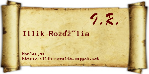 Illik Rozália névjegykártya